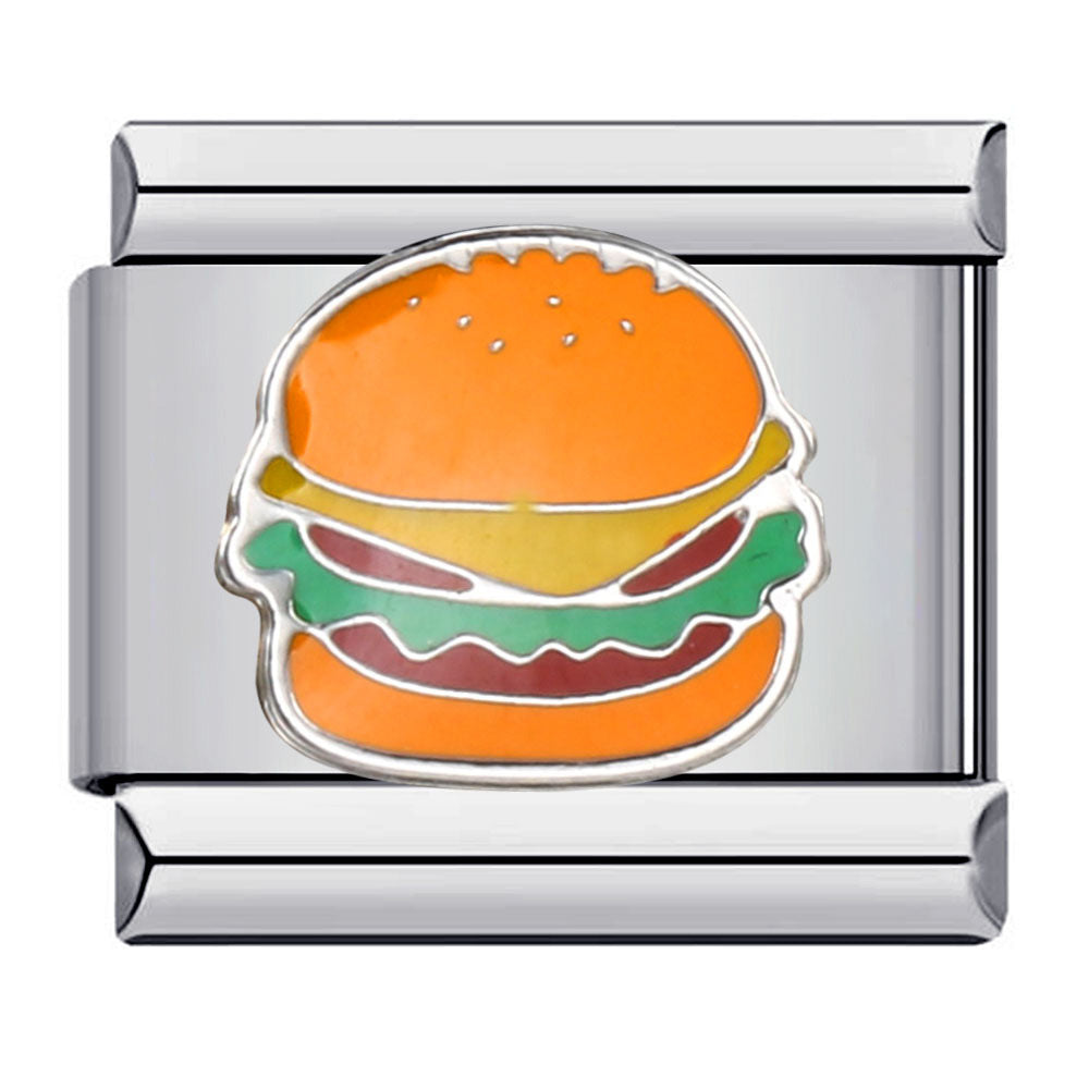 Hamburger Italian Charm 9mm Classic Burger Enamel Link