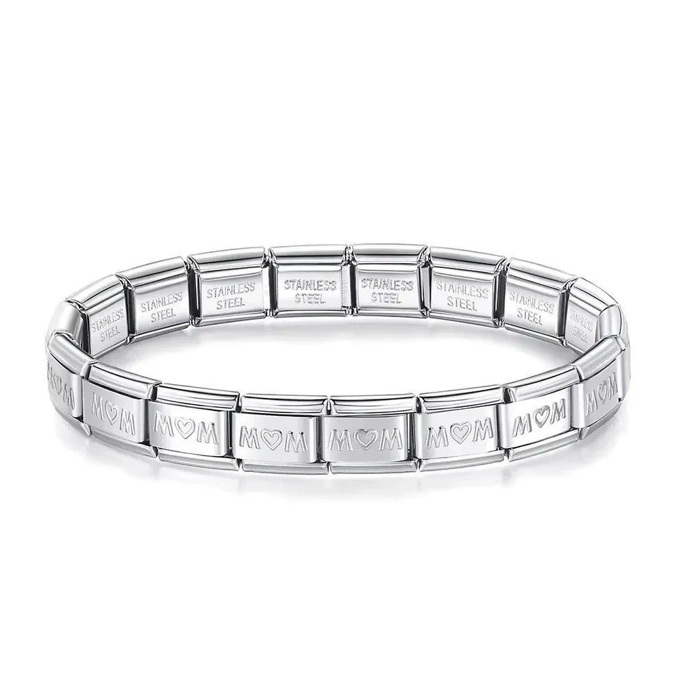 MOM silver italian stainless steel bracelet