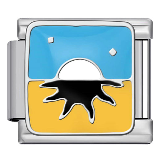 Beach Sunset Gold Italian Modular Bracelet Charm