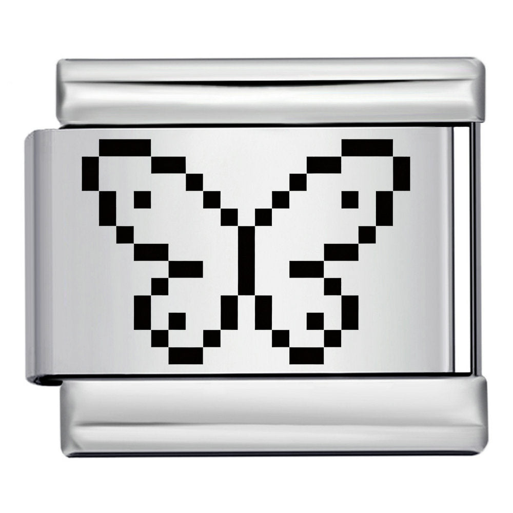minimalist butterfly silver link bracelet