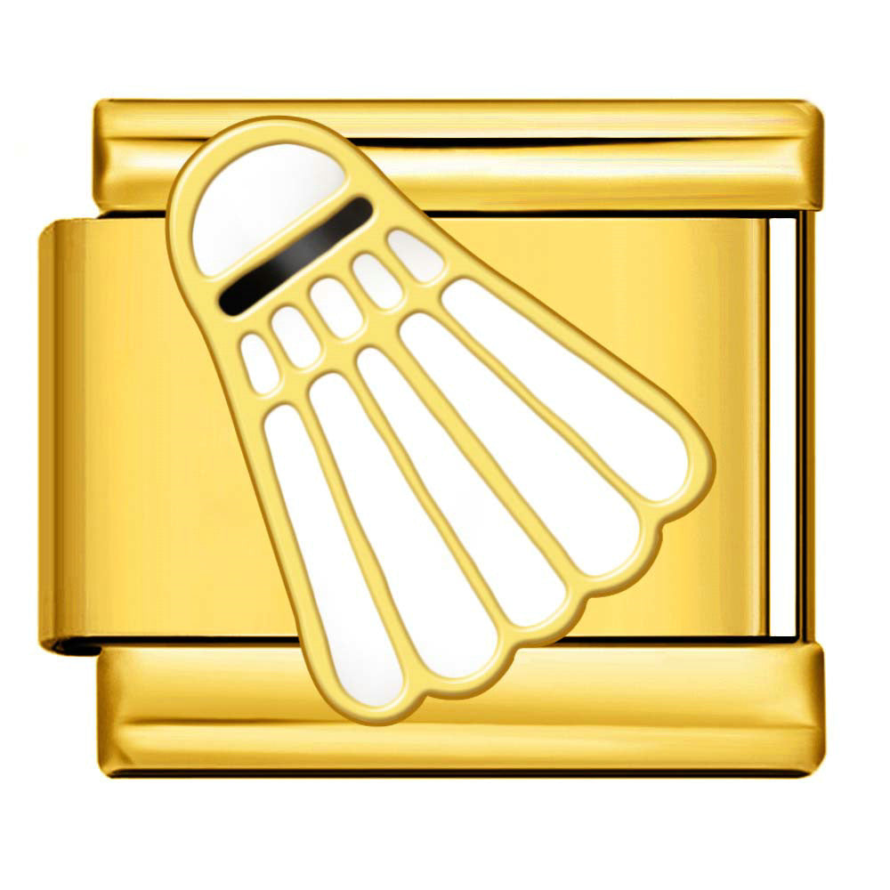 Badminton Shuttlecock Silver Italian Modular Bracelet Charm