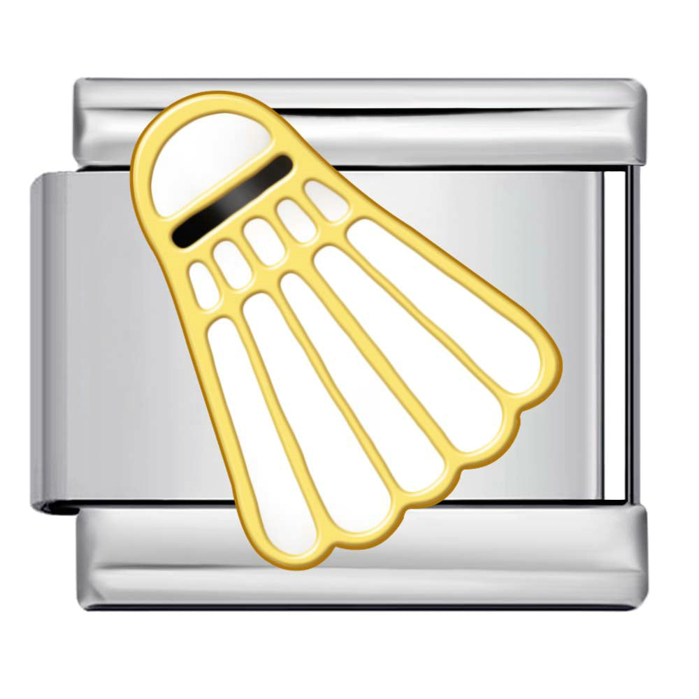 Badminton Shuttlecock Silver Italian Modular Bracelet Charm