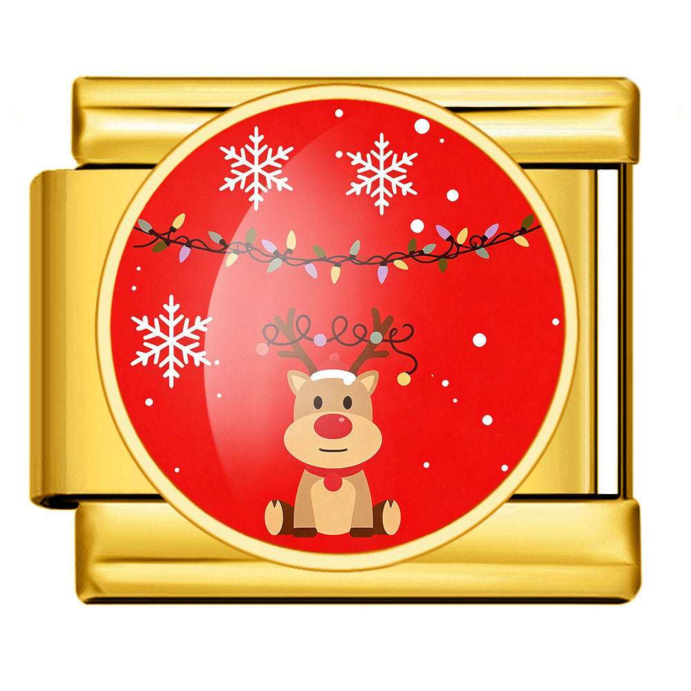 Christams Reindeer Italian Charm Link