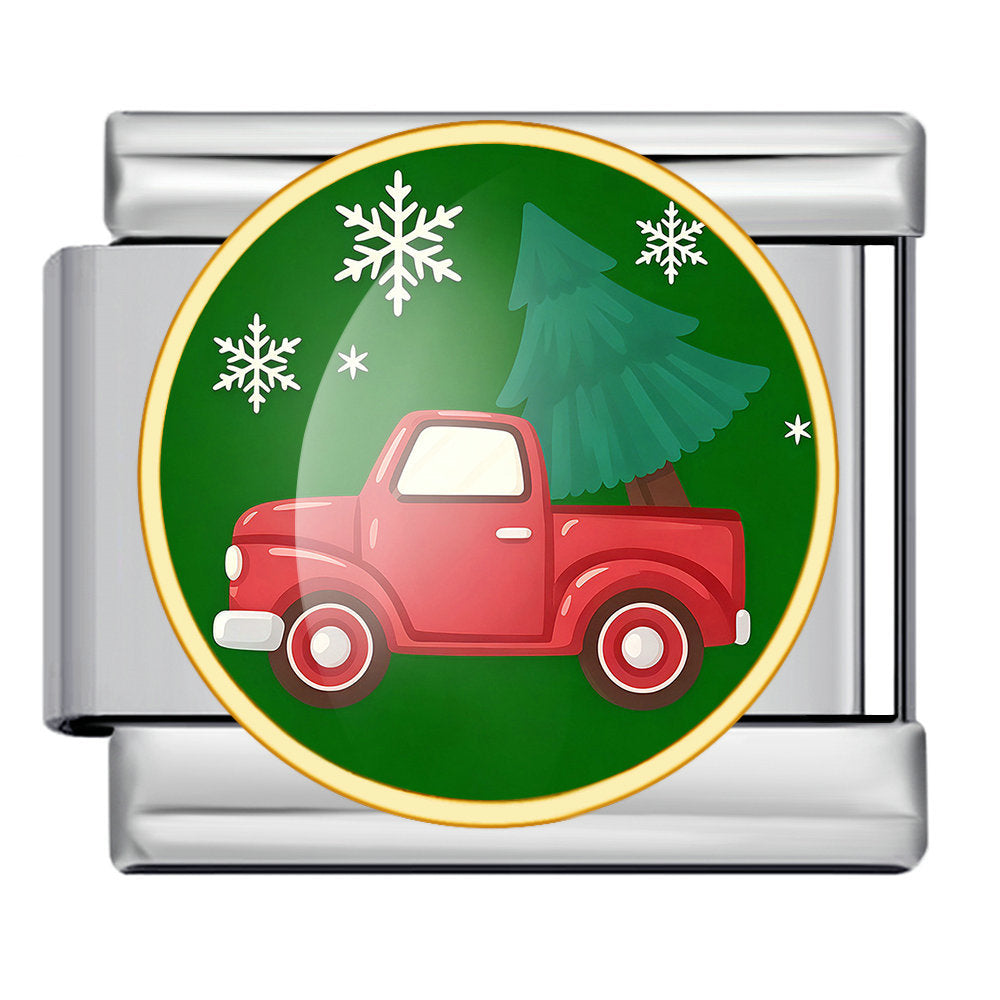Christmas Truck  Italian Charm Link