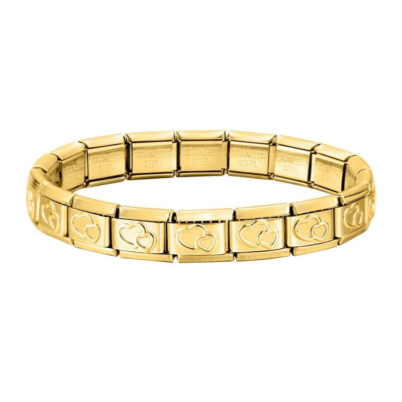 Double Heart Italian Stainless Steels Bracelet