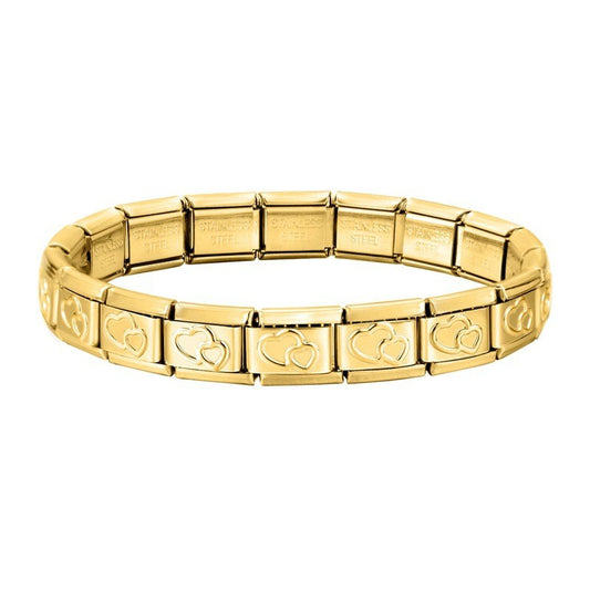 Double Heart Italian Stainless Steels Bracelet