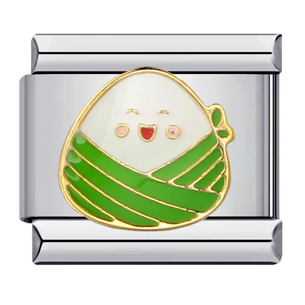 Kawaii Zongzi Italian Charm 9mm Smiling Rice Dumpling Link