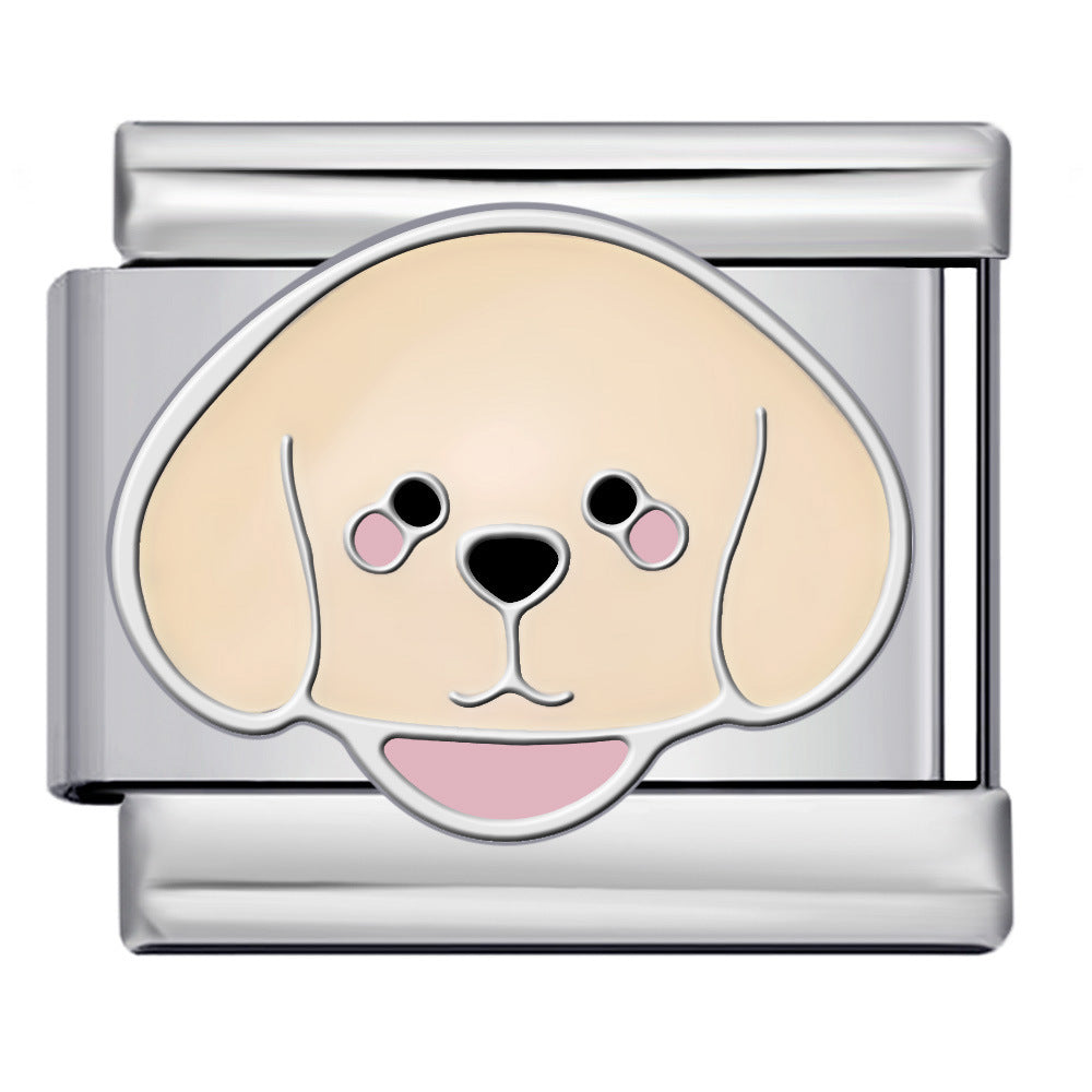 Labrador Retriever Dog Italian Charm Bracelet Link, Stainless Steel Companion Dog Module