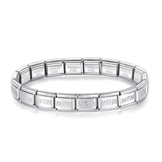 MOM silver italian stainless steel bracelet