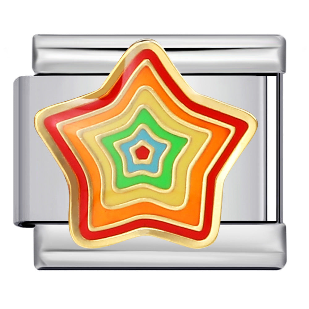 Y2K Colorful Stars Italian Charm Module Link