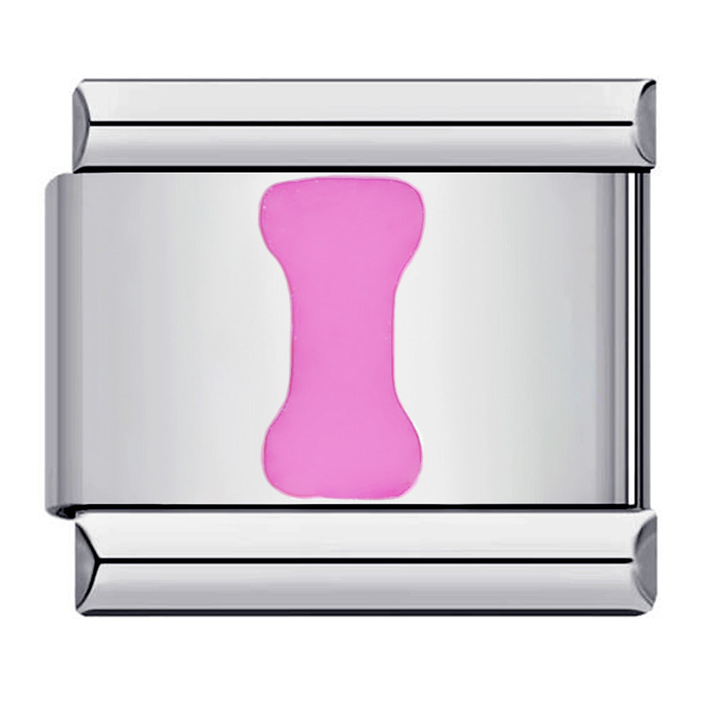 Pink A-Z Italian Modular Bracelet – Custom Stainless Steel Links