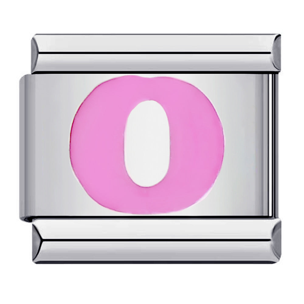 Pink A-Z Italian Modular Bracelet – Custom Stainless Steel Links