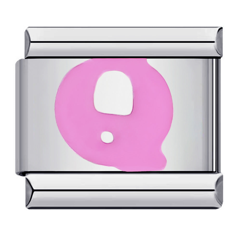 Pink A-Z Italian Modular Bracelet – Custom Stainless Steel Links