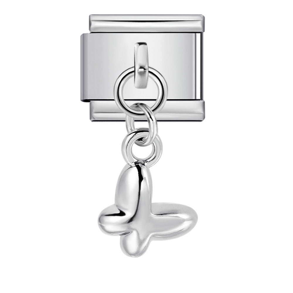 Silver Butterfly Italian Charm Link 9mm Nature Bracelet Module
