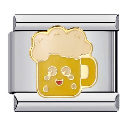 Kawaii Beer Mug Italian Charm 9mm Foam Happy Beer Link