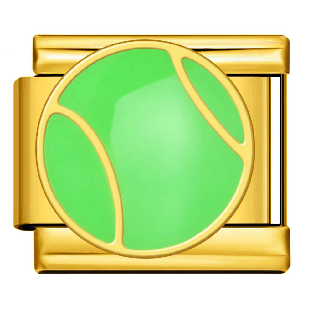 Tennis Ball Silver Italian Modular Bracelet Charm