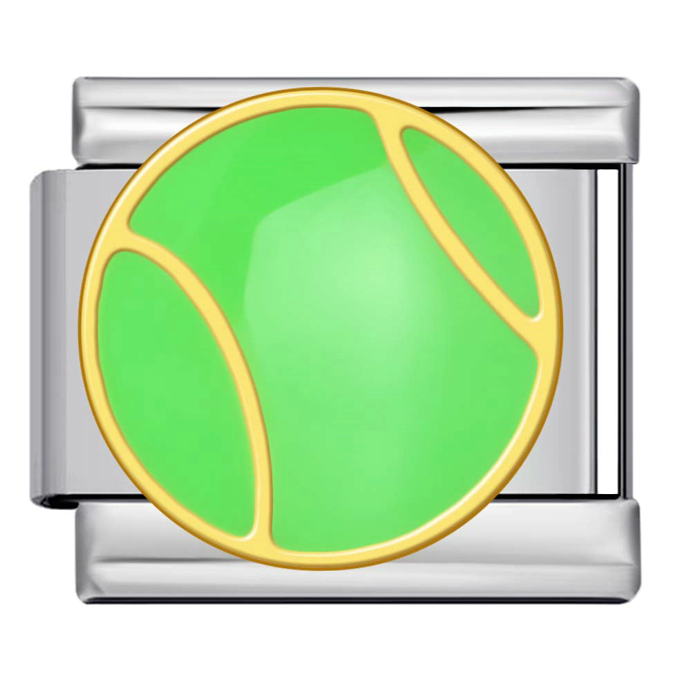 Tennis Ball Silver Italian Modular Bracelet Charm