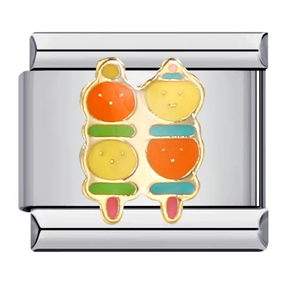 Dango Skewers Italian Charm 9mm Japanese Dessert Enamel Link