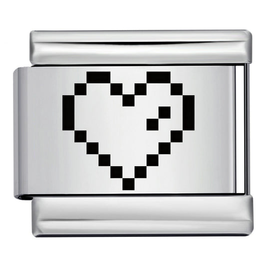 heart stainless steel italian charm bracelet for women