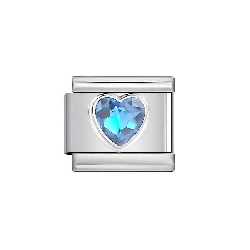 Heart Rhinestone Italian Charm Bracelet Charm Stainless Steel Modular Link Jewelry for Women Y2K Gift